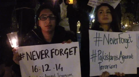 Human rights activists remember children murdered by Taliban. Stock Footage 58398331