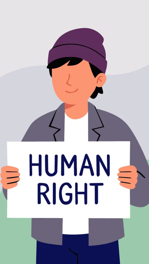 Human Rights Awareness Campaign Protest Sign Animated Video Footage Видео 343182210