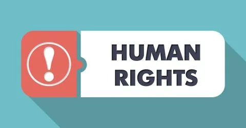 Human Rights on Blue in Flat Design. Stock Illustration