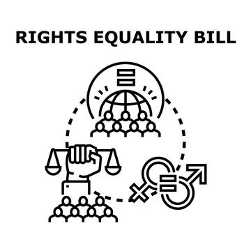Human rights equality bill concept developing illustration Stock Illustration