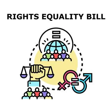 Human rights equality bill concept developing illustration Stock Illustration