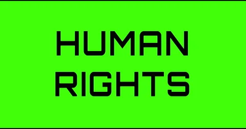 Human rights text green screen, masked glitched effect. Stock Footage 132617881