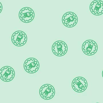 Human robot collaboration industry 5 line seamless pattern Illustrazione stock