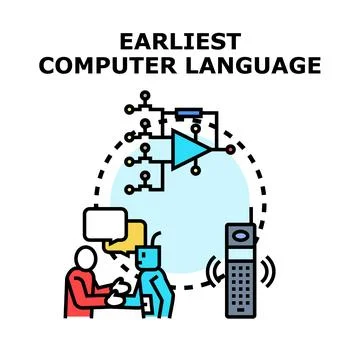 Human robot communicating using computer language concepts Stock Illustration