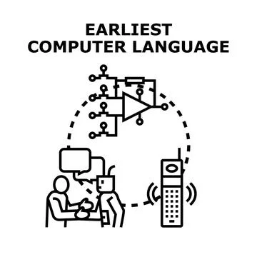 Human robot communicating using computer language concepts Stock Illustration