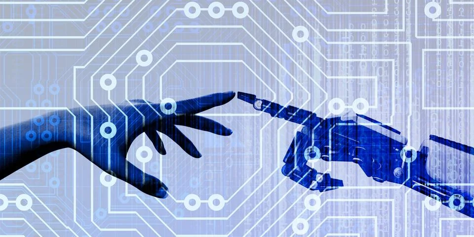 Human Robot Interaction Artificial Intelligence Technology Partnership イラスト素材