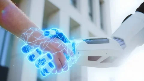 Human-Robot Interaction: The Future of Technology and Connectivity Stock Footage 315001879