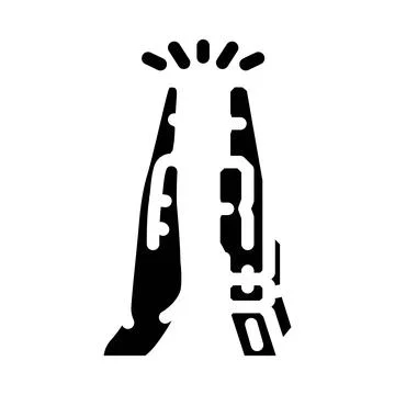 Human robot interaction industry 4 glyph icon vector illustration Stock Illustration