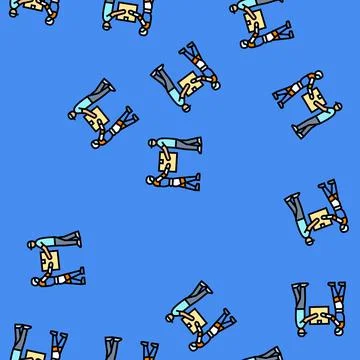 Human robot interaction industry vector seamless pattern イラスト素材