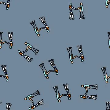 Human robot interaction social robotics vector seamless pattern Stock Illustration