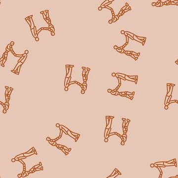 Human robot interaction social robotics line seamless pattern Stock Illustration