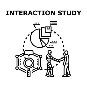 Human robot interaction study and data analysis Stock Illustration