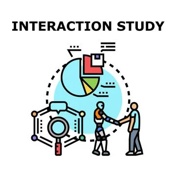 Human robot interaction study and data analysis Stock Illustration