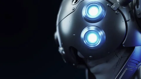 The human robot looks away in close-up Stock Footage 291921452