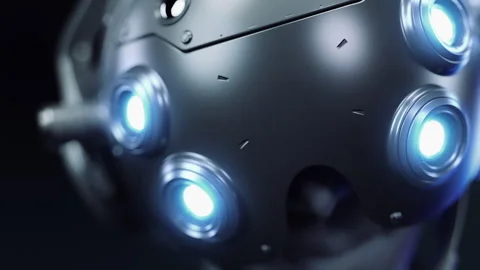 The human robot looks away in close-up Stock-Footage 291921757