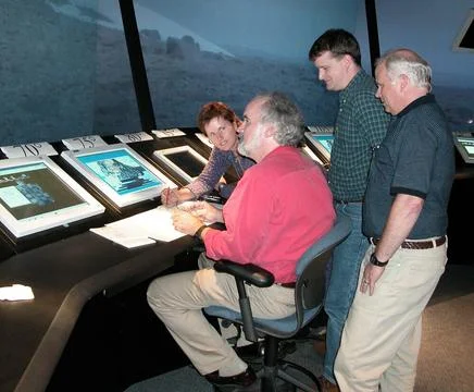 Human Robotic (Virtual) study of Houghton crater from NASA AMES Future Fli... Stock Photos