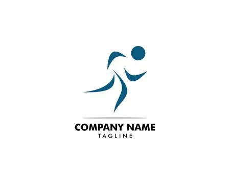Human running vector logo character Stock Illustration