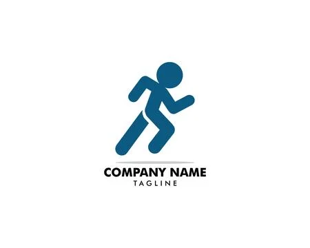 Human running vector logo character Stock Illustration