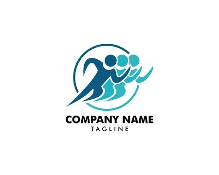 Human running vector logo character Stock Illustration