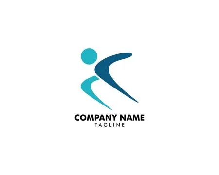 Human running vector logo character Stock Illustration