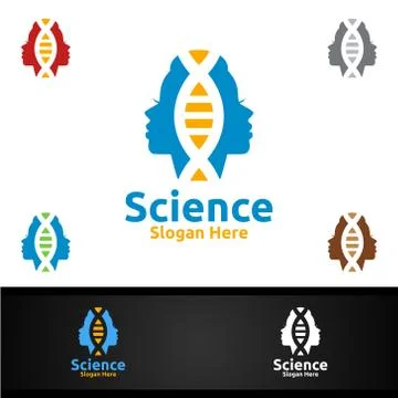 Human Science and Research Lab Logo for Microbiology, Biotechnology, Chemistr Illustrazione stock