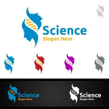 Human Science and Research Lab Logo for Microbiology, Biotechnology, Chemistr Stock Illustration