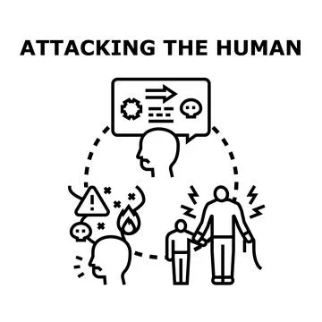 Human security concept suffering from external threats Stock Illustration