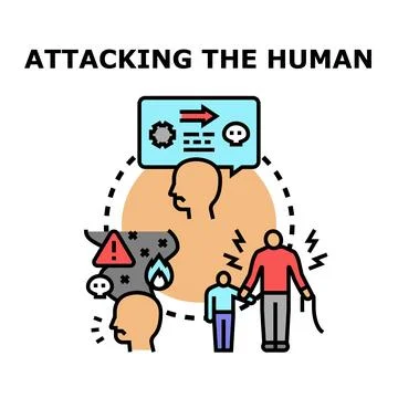 Human security concept suffering from external threats Stock Illustration