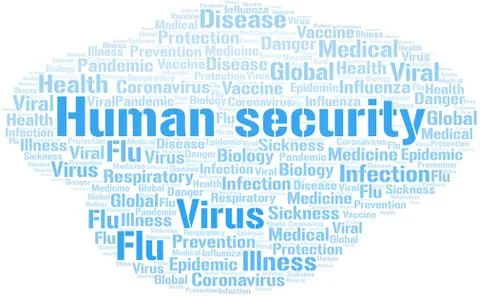 Human security word cloud on white background. Illustrazione stock