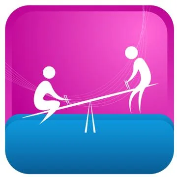 Human on see saw Stock Illustration