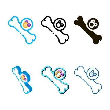 Human set bone icon vector outline Stock Illustration