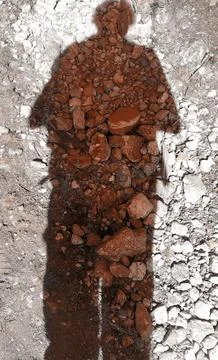 Human shadow reflected on the ground Stock Photos