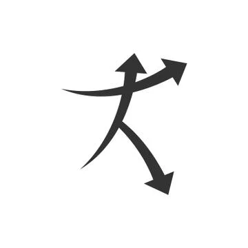 Human Shape Arrow Logo Template Illustration Design. Vector EPS 10. Stock Illustration