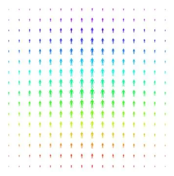 Human Shape halftone Spectral pattern Stock Illustration