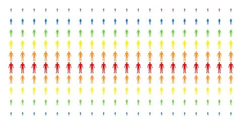 Human Shape Halftone Spectrum Pattern Stock Illustration