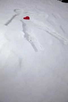 Human shape in snow Stock Photos