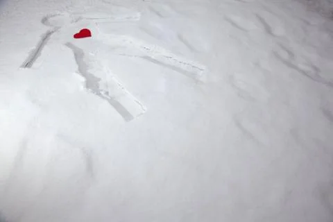 Human shape in snow Stock Photos