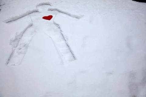 Human shape in snow Stock Photos