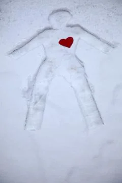 Human shape in snow Stock Photos