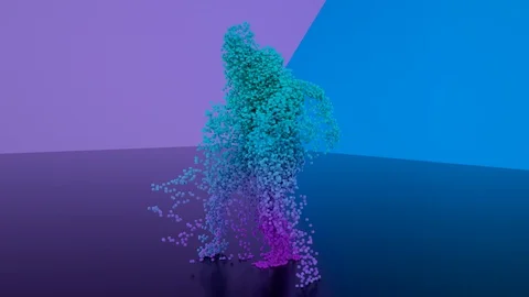 Human Shaped Particles Dance Stock Footage
