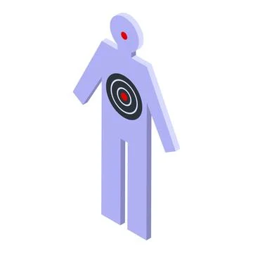 Human shaped target practicing aiming, accuracy, and precision in shooting sp Stock Illustration