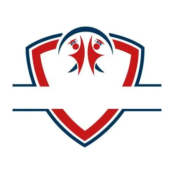 Human shield logo Abstract shield business logo design concept vector. Stock Illustration