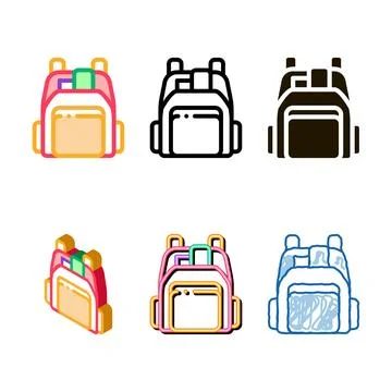 Human shop backpack icon vector outline diversity イラスト素材