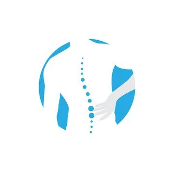 Human sick spine logo design vector graphic symbol icon sign illustration c.. Stock Illustration
