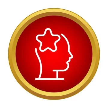 Human side profile with a star inside mind Stock Illustration