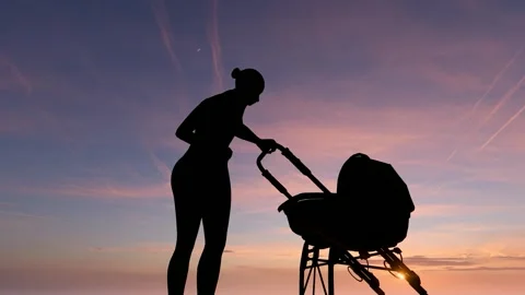Human Silhouette Activity Under Bright Clear Sky Stock Footage 329082818