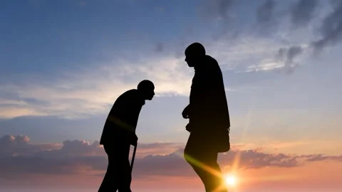 Human Silhouette Activity Under Bright Clear Sky Stock Footage 329082855