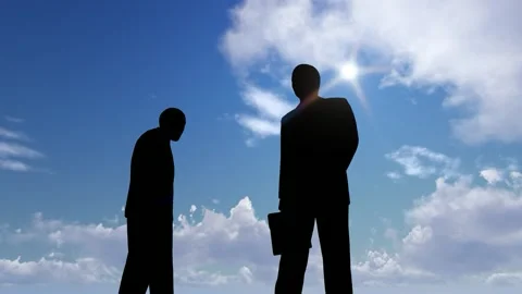 Human Silhouette Activity Under Bright Clear Sky Stock Footage 329082857