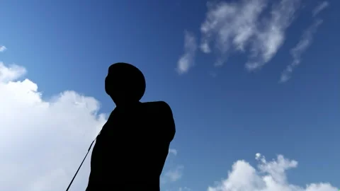 Human Silhouette Activity Under Bright Clear Sky Stock Footage 329082858