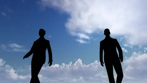 Human Silhouette Activity Under Bright Clear Sky Stock Footage 329082870